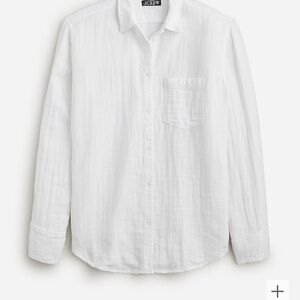 J Crew Garçon classic shirt in cotton-linen blend gauze